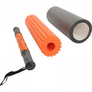 3 verschillende mambo foamrollers naast elkaar