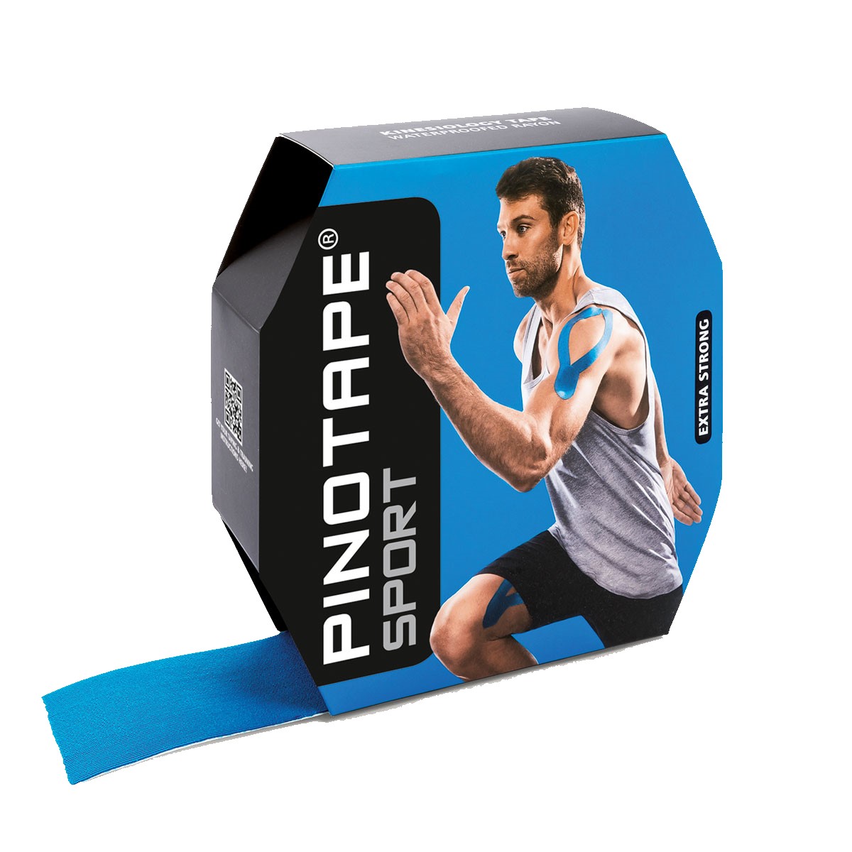 Een blauwe rol PINOTAPE sport van 5cm x 31mtr