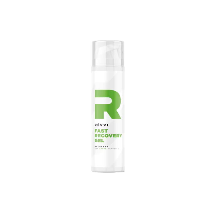 Een fles Revvi Fast Recovery gel