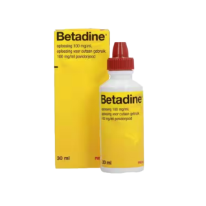 een betadine oplossing met een inhoud van 30ml