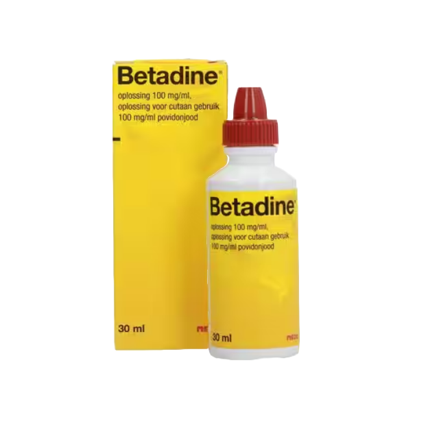 een betadine oplossing met een inhoud van 30ml