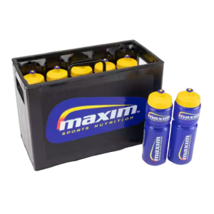 Een maxim bidonkrat met daarin 10 bidons en 2 ernaast