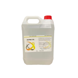 Een jerrycan met daarin 5L aan Foxx alpine oil