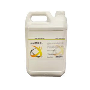 Een jerrycan met daarin 5L foxx amandelolie