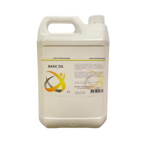 een jerrycan met daarin 5L aan foxx basic oil