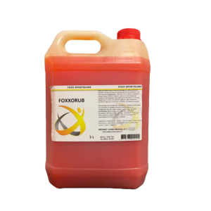 Een jerrycan met daarin 5L aan foxxorub