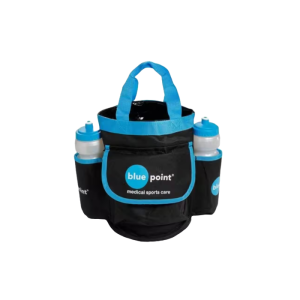 Een Watertas met zijvakken Zwart-Blauw en een bidon in allebei de zijvakken