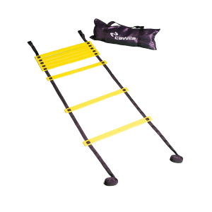 Een speedladder van 4,5 meter met een zak er naast waar je hem in kan doen.