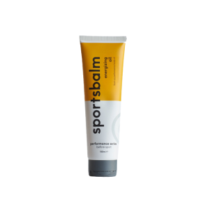 Een sportsbalm tube gevuld met 150 ml sportsbalm muscle energize oil.