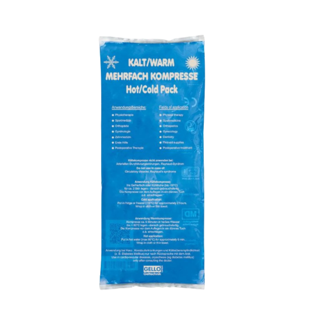 Een hot-cold pack met een afmeting van 11,5x28cm