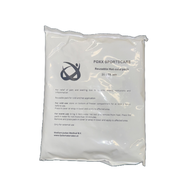 Een foxx hot-cold pack met een afmeting van 15x20cm
