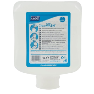 vooraanzicht Deb clear foam wash