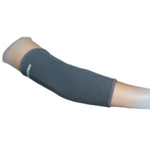 Een Secutex Elleboogbandage Neopreen om een elleboog