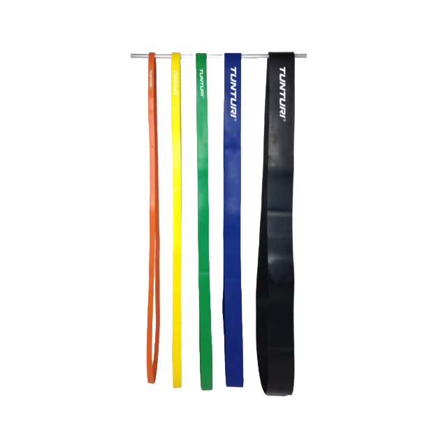 De Tunturi power band alle kleuren hangend.