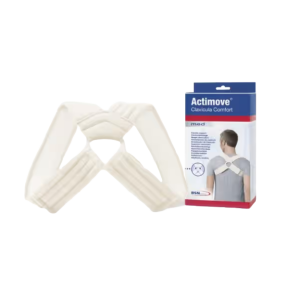 De actimove clavicula comfort maat M naast de verpakking