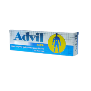 Een verpakkingsdoosje van de advil fast free gel 60 gram