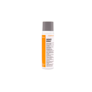 Een spuitbus gevuld met 10ml Opsite wondspray.