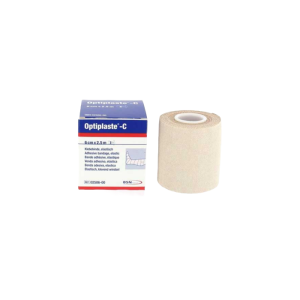 Een doos gevuld met optiplast-C 6cm met een losse rol ernaast.