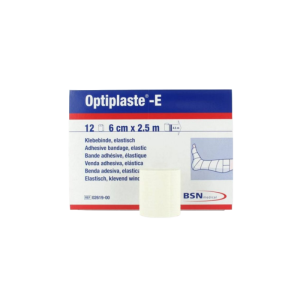 Een doos gevuld met optiplast-E van 6cm breed met een losse rol ervoor.