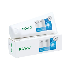 Een product doos met daar op liggend een tube Röwo Sportgel