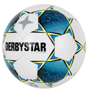 De derbystar classic light ii met blauwe en witte vlakken.