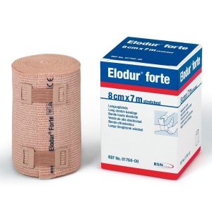 Een elodur windsel van 8cm naast het verpakkingsdoosje