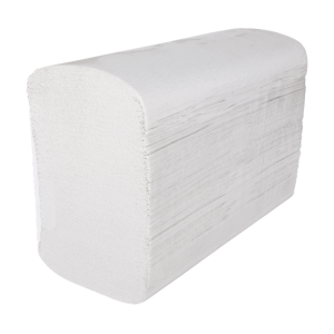 Een stapel handdoekpapier van de zijkant bekeken