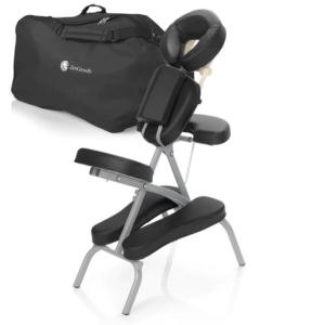 Een Zengrowth Massagestoel Valo met een bijbehorende tas