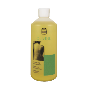Een doorzichtig flesje met daarin 500ml aan olivine