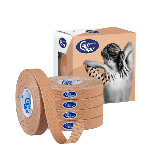 5 rollen beige curetape 1cm x 5mtr