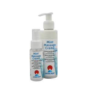2 flesjes met daarin Cai-pan mint massage creme