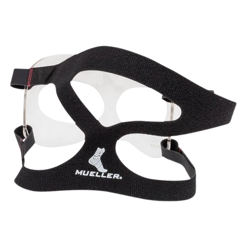 Een mueller neusmasker vanaf de achterkant