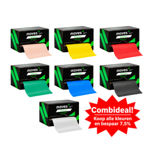 een combideal met 7 Moves oefenbanden van 5,5m