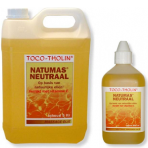 De toco-tholin massageolie natumas neutraal in de 2 grootten