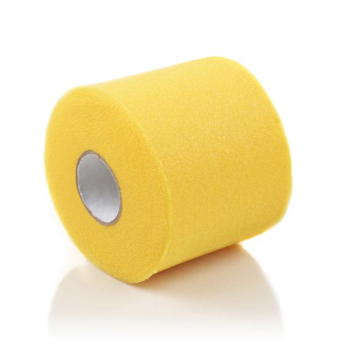 Een gele rol underwrap van 7cmx27m