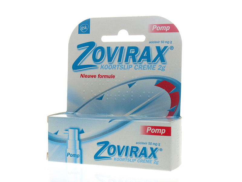 Een verpakking van een Zovirax creme 2 gram