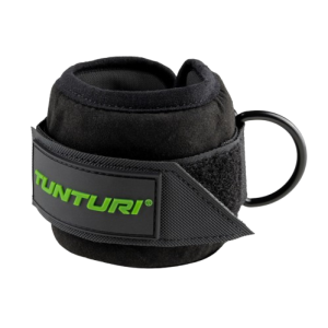 Een ankle strap van het merk Tunturi uit de verpakking.