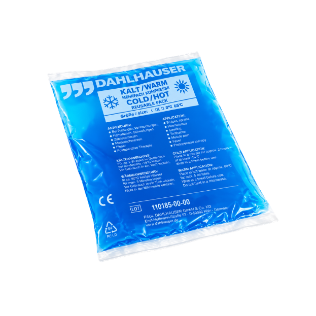 Een hot-cold pack met een grootte van 10 x 14 cm