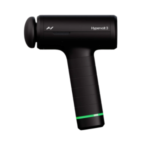 Een zijaanzicht van de zwarte Hyperice Hypervolt 3