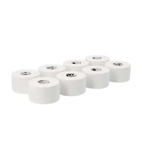 Een tray van 8 rollen Mc David Sport Tape 3,8 cm x 10 meter