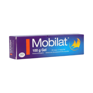 Een doosje met daarin een tube Mobilat gel 100 gram