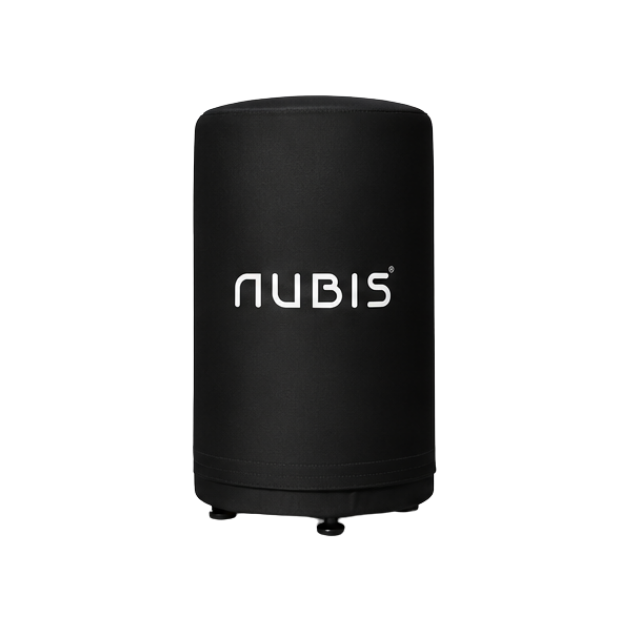 Een draagbare Nubis kruk in de kleur zwart