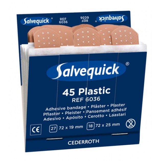 Salvequick 6036 Plastic Pleisters (6 x 45 stuks)